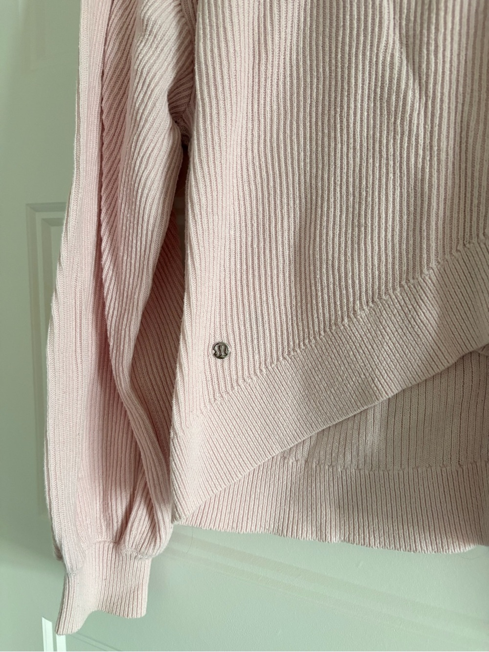 lululemon athletica Pale Pink Ribbed Crewneck Sweater